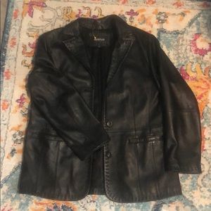 Leather Blazer/Jacket W/ Stitched Collar